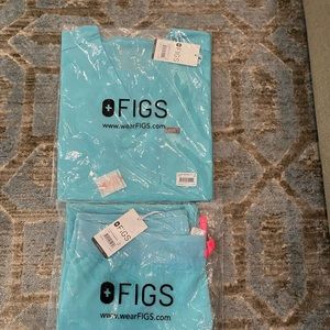 Figs Neon Blue scrub set - M top/M pant